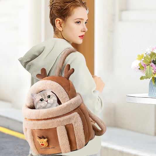 Dog Carrier Cage Winter Warm Cat Travel Bag Portable Carrier Backpack - PetsLoveStory®
