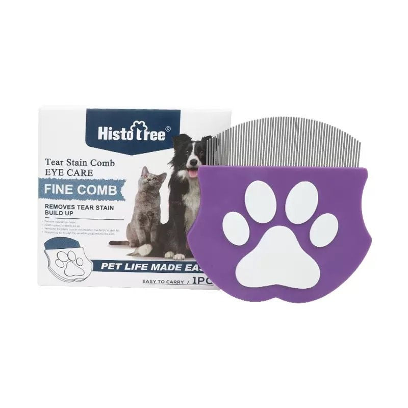 Professional Eye Comb for Pets | Stainless Steel Tear Stain Remover for Cats & Dogs