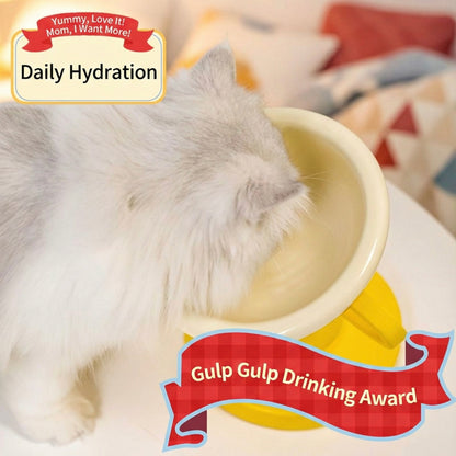 Yellow Trophy Adjustable Height Pet Bowl