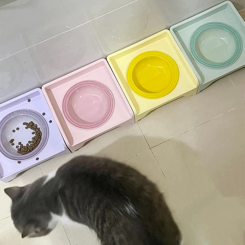 Ceramic Square bowl cat bowl - PetsLoveStory®
