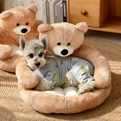 Teddy Bear Plush Pet Bed
