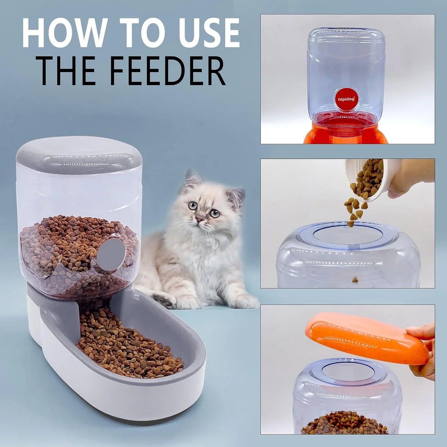 Automatic Pet Feeder 4L Gravity Dog Food Dispenser Large Capacity - PetsLoveStory®