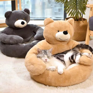 Teddy Bear Plush Pet Bed