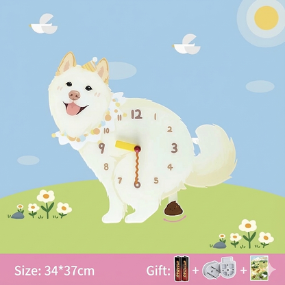 Popping Puppy Wall Clock