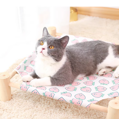 Wooden Cat Camp Bed for summer - PetsLoveStory®