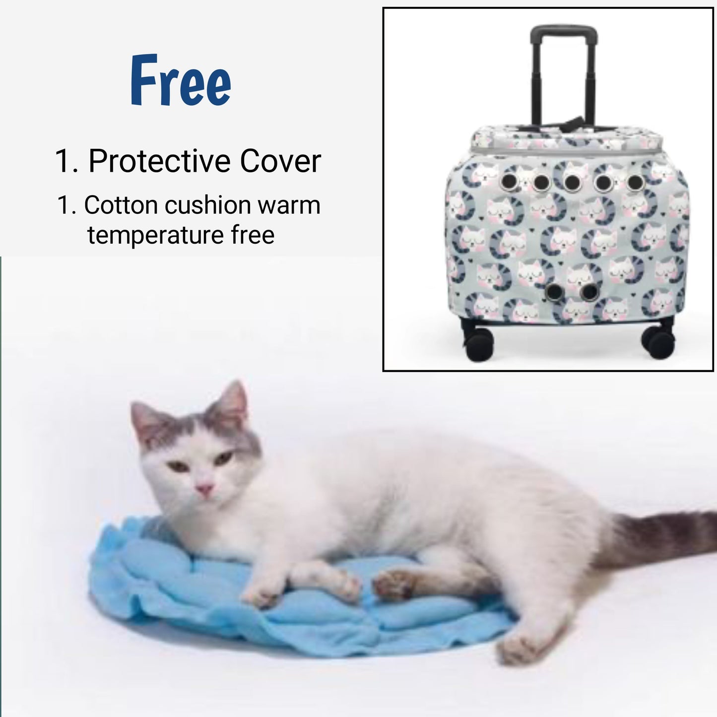 PetsLoveStory® Transparent Pet Travel Trolley - PetsLoveStory®