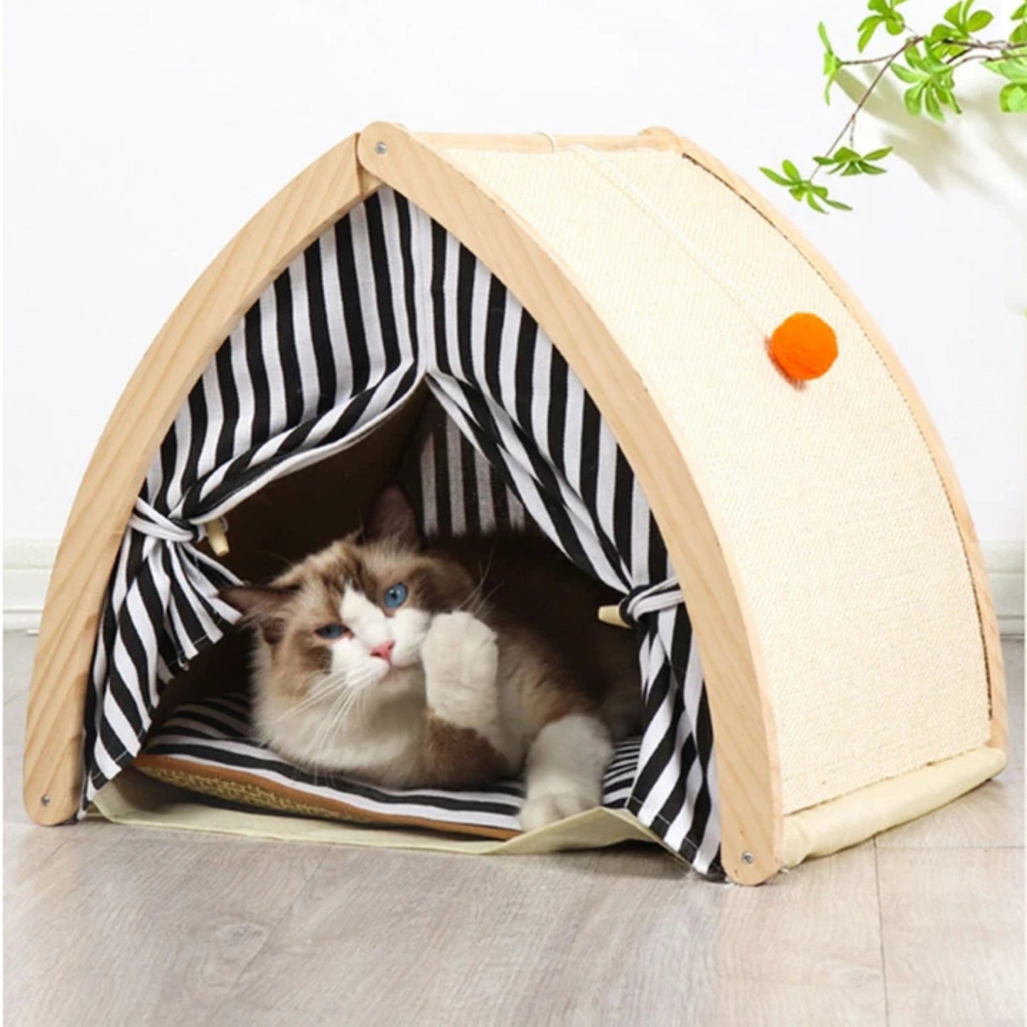 Cat House Tent Shape with Sisal Scratcher - PetsLoveStory®