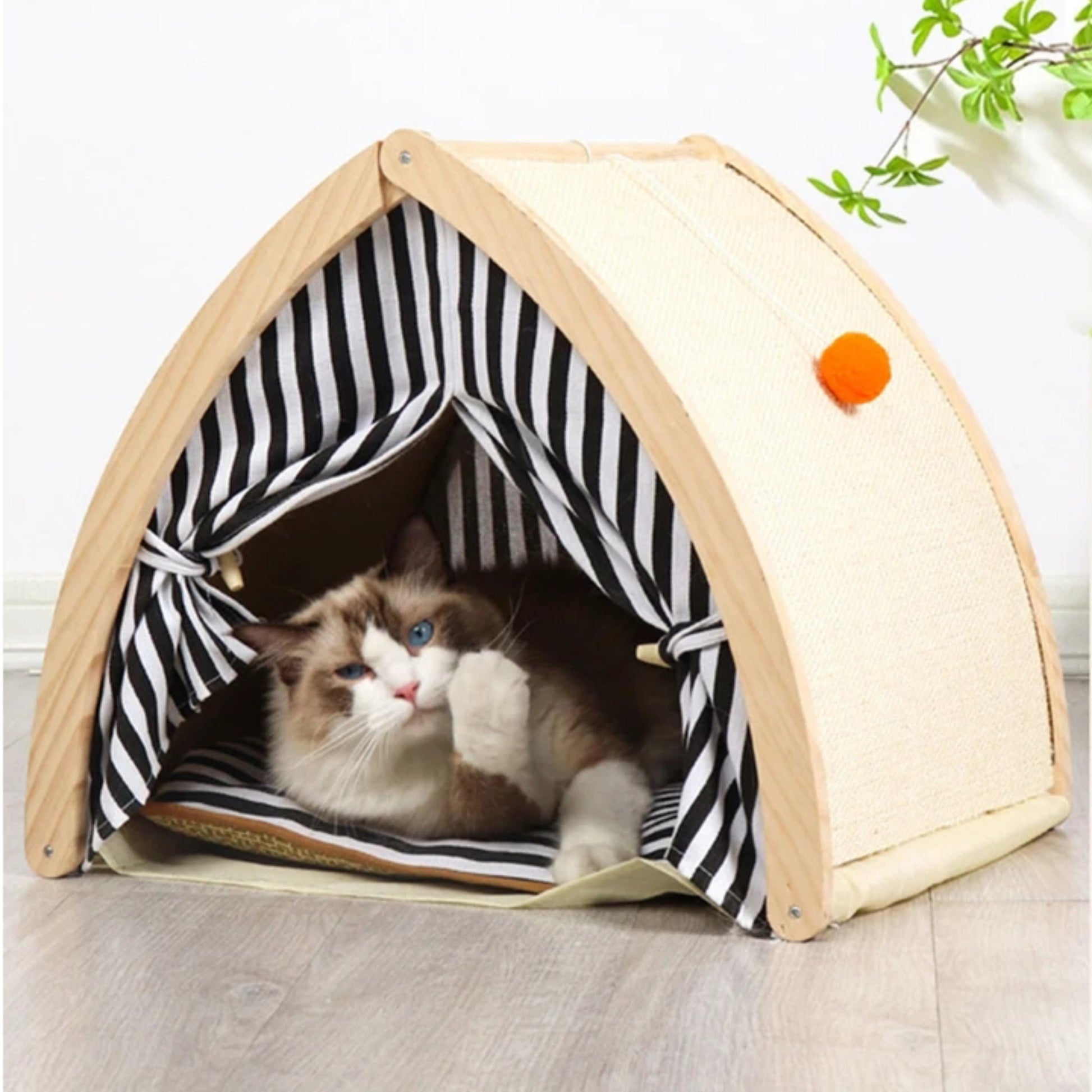 Cat House Tent Shape with Sisal Scratcher - PetsLoveStory®