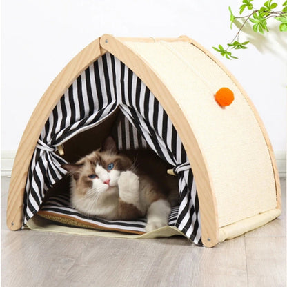 Cat House Tent Shape with Sisal Scratcher - PetsLoveStory®