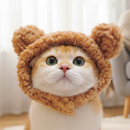 Cozy Bear Ears Pet Hat - Adorable Warmth for Your Furry Friend