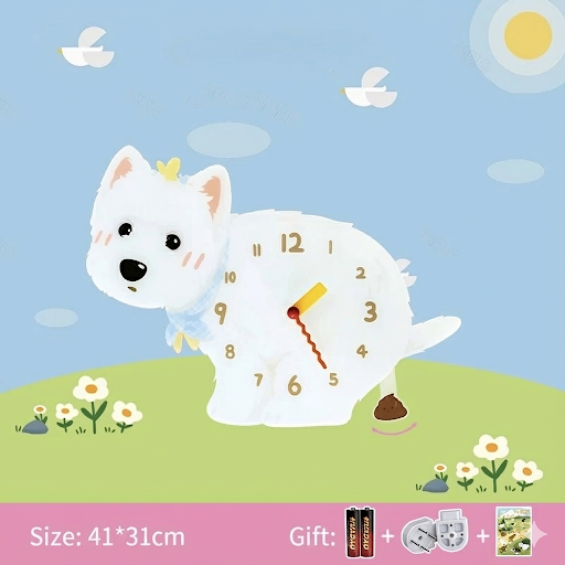 Popping Puppy Wall Clock