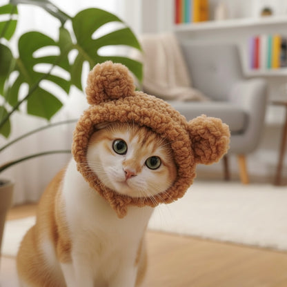 Cozy Bear Ears Pet Hat - Adorable Warmth for Your Furry Friend