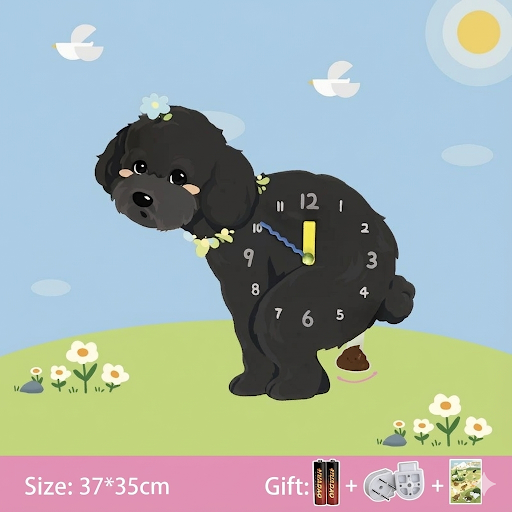 Popping Puppy Wall Clock