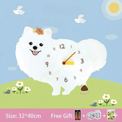Popping Puppy Wall Clock