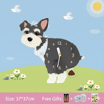 Popping Puppy Wall Clock