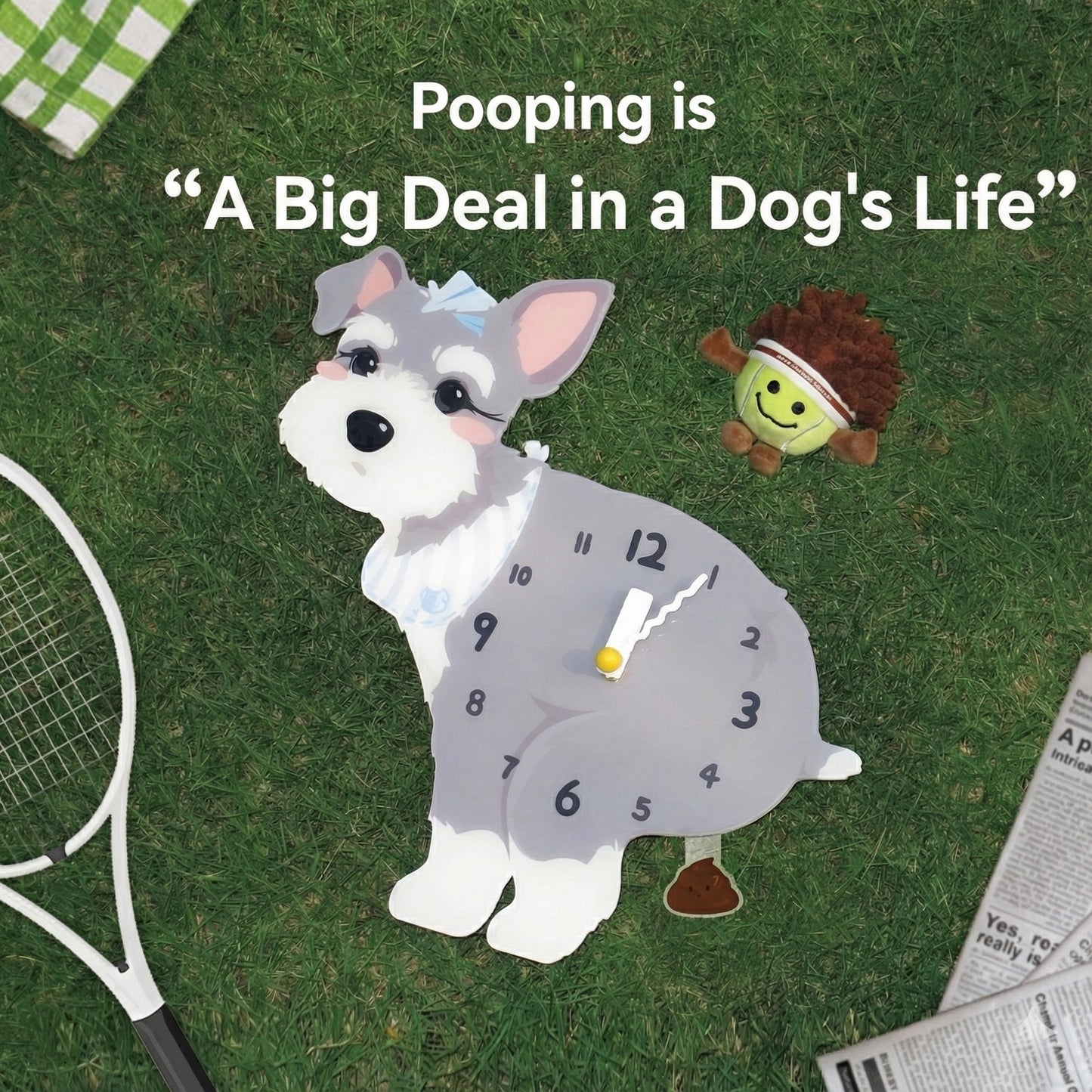 Popping Puppy Wall Clock