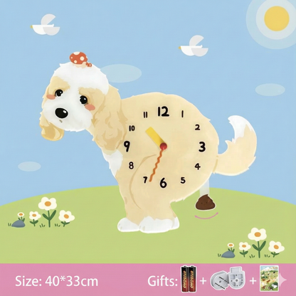 Popping Puppy Wall Clock