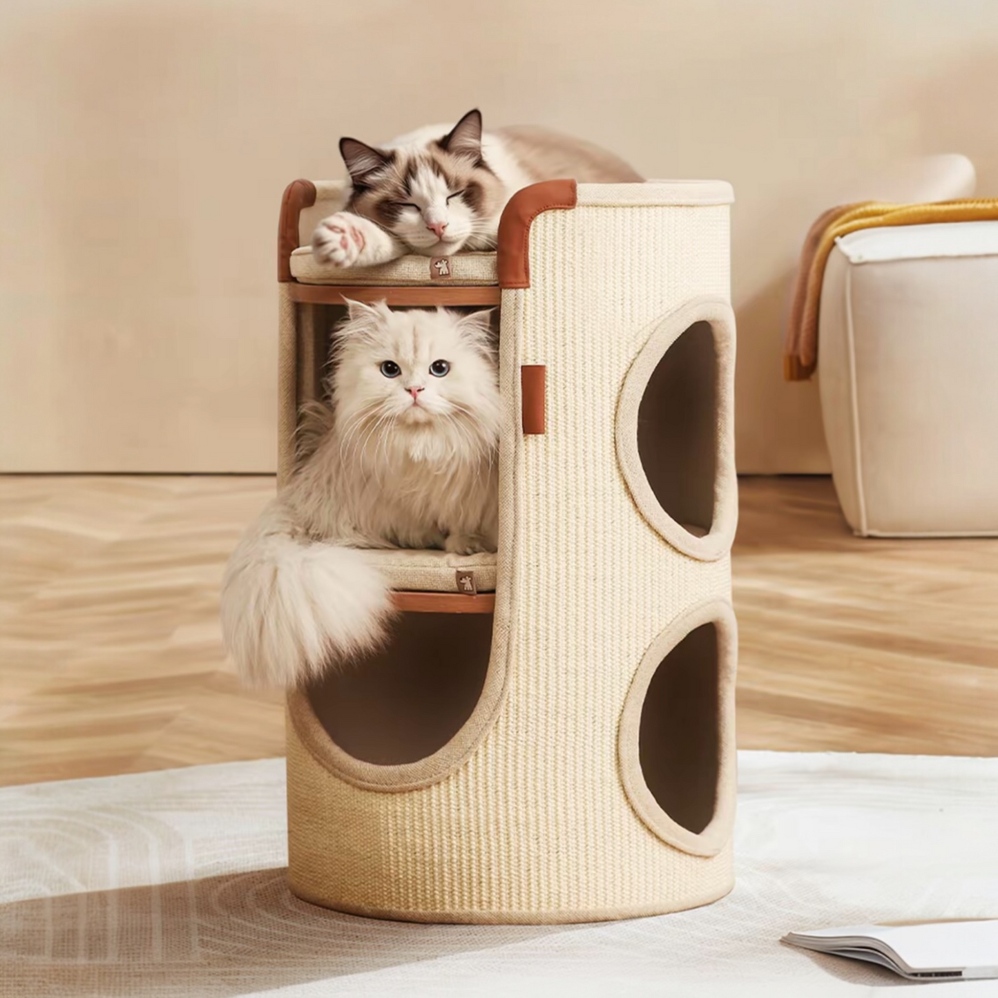 Sisal Bucket Cat Scratching Board – 3-in-1 Round Bed & Furniture Protector