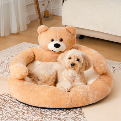 Teddy Bear Plush Pet Bed