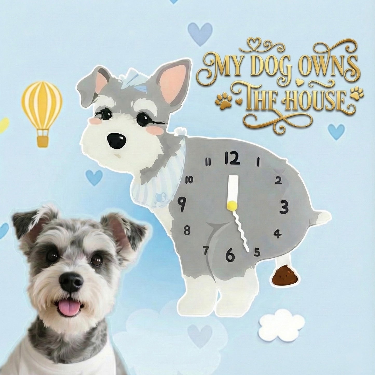 Popping Puppy Wall Clock