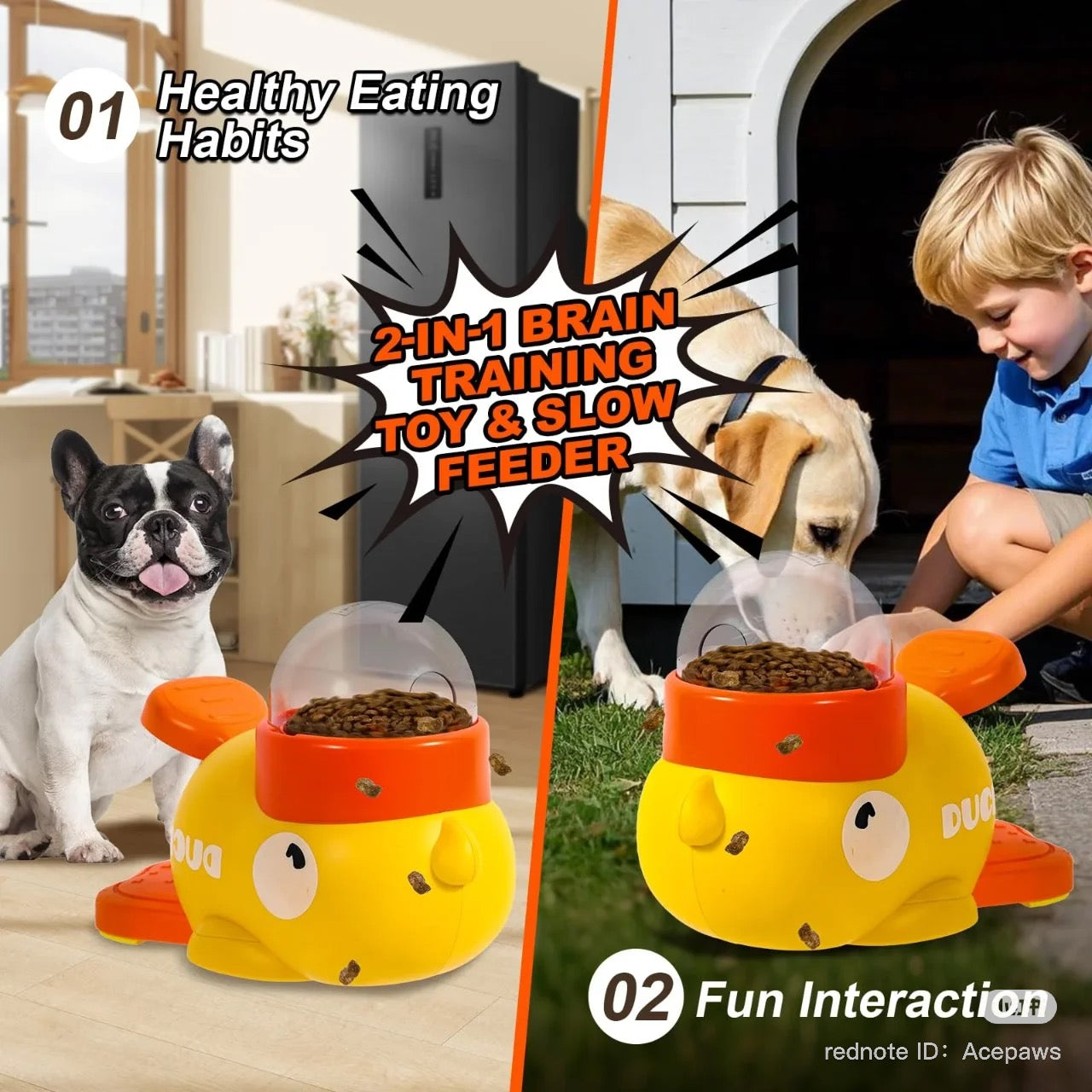 🐥 Trending Interactive Pet Feeder – Cute Duck Design!