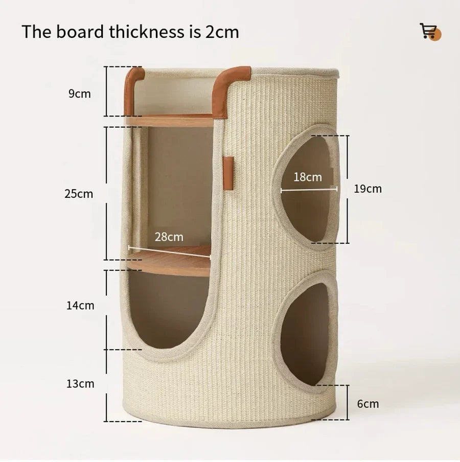 Sisal Bucket Cat Scratching Board – 3-in-1 Round Bed & Furniture Protector