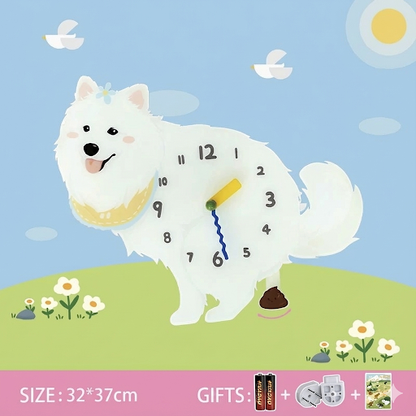 Popping Puppy Wall Clock