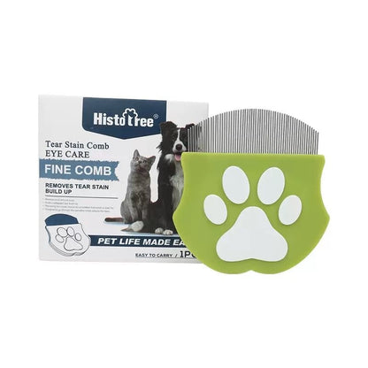 Professional Eye Comb for Pets | Stainless Steel Tear Stain Remover for Cats & Dogs