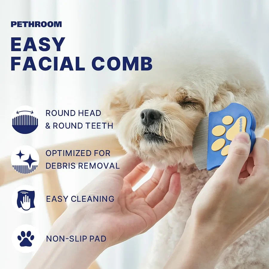 Professional Eye Comb for Pets | Stainless Steel Tear Stain Remover for Cats & Dogs