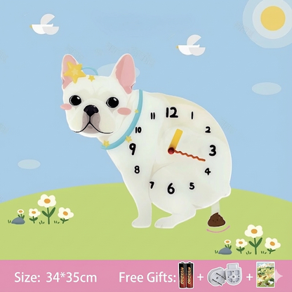 Popping Puppy Wall Clock