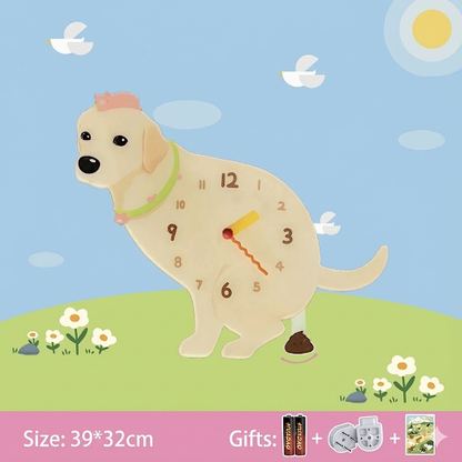 Popping Puppy Wall Clock