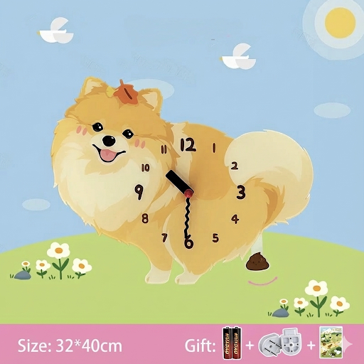 Popping Puppy Wall Clock