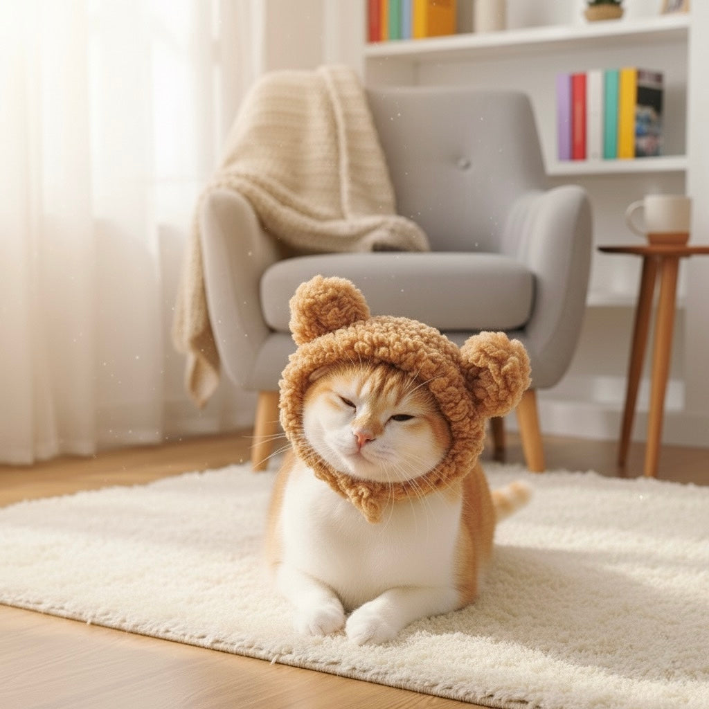 Cozy Bear Ears Pet Hat - Adorable Warmth for Your Furry Friend