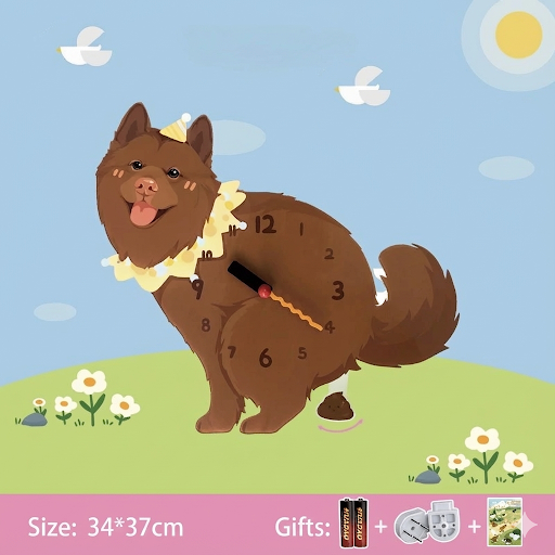 Popping Puppy Wall Clock