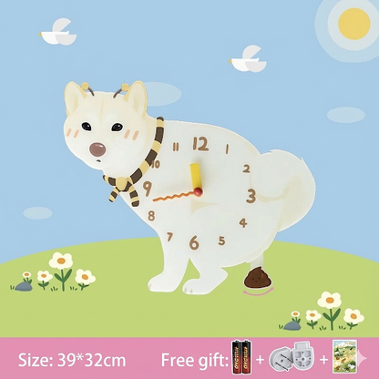 Popping Puppy Wall Clock