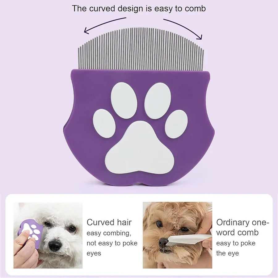 Professional Eye Comb for Pets | Stainless Steel Tear Stain Remover for Cats & Dogs