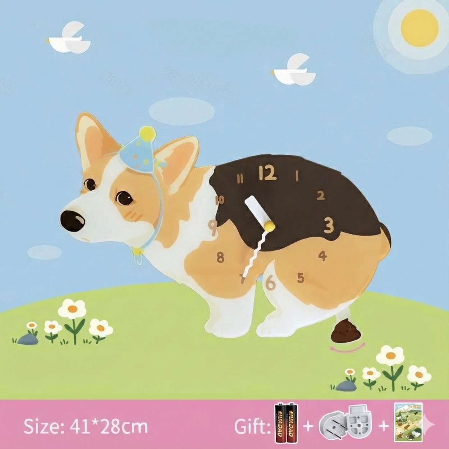 Popping Puppy Wall Clock