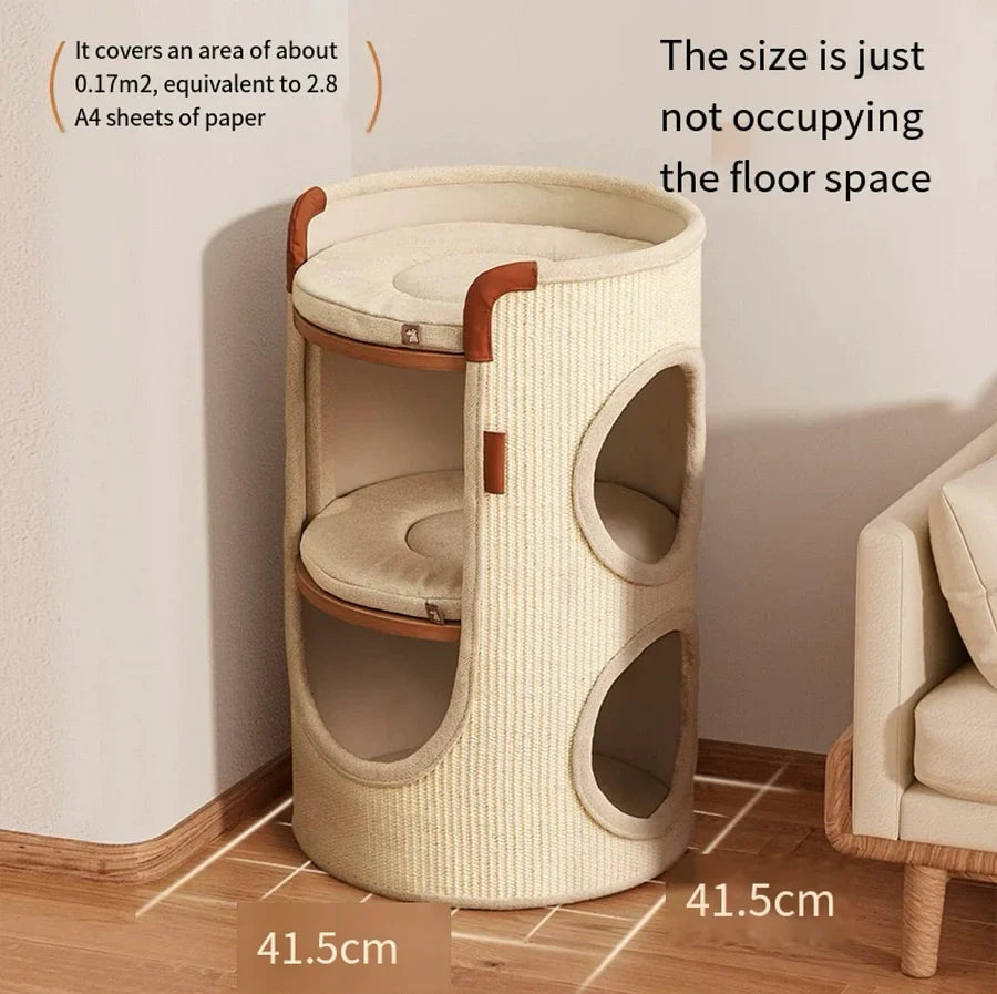 Sisal Bucket Cat Scratching Board – 3-in-1 Round Bed & Furniture Protector