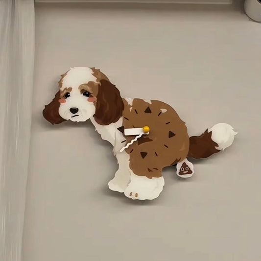 Popping Puppy Wall Clock