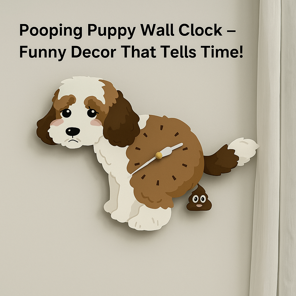 Popping Puppy Wall Clock