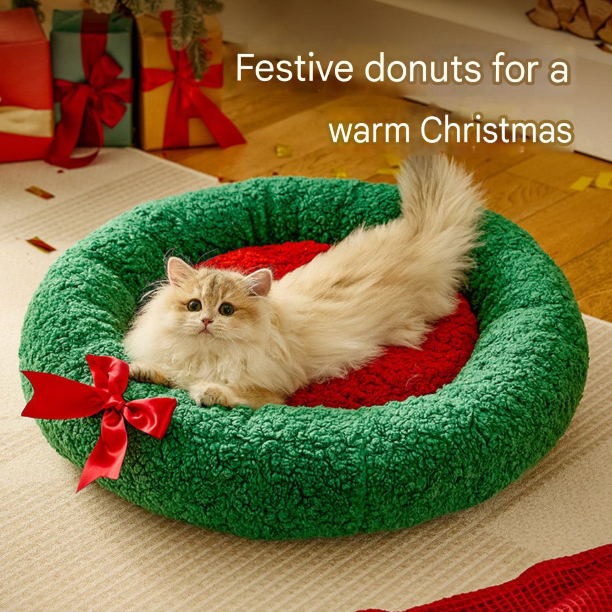 A windproof and warm Christmas nest for cats - PetsLoveStory®