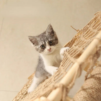 New Large Size Pet Climbing Net Cat Climbing Frame Wooden Cat Nest - PetsLoveStory®