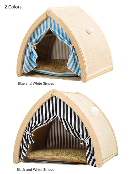 Cat House Tent Shape with Sisal Scratcher - PetsLoveStory®