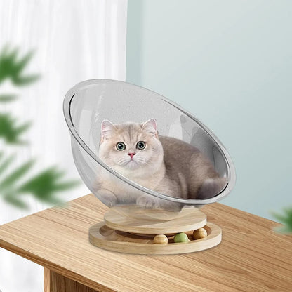 Space Capsule Cat Bed Transparnt Cat House - PetsLoveStory®