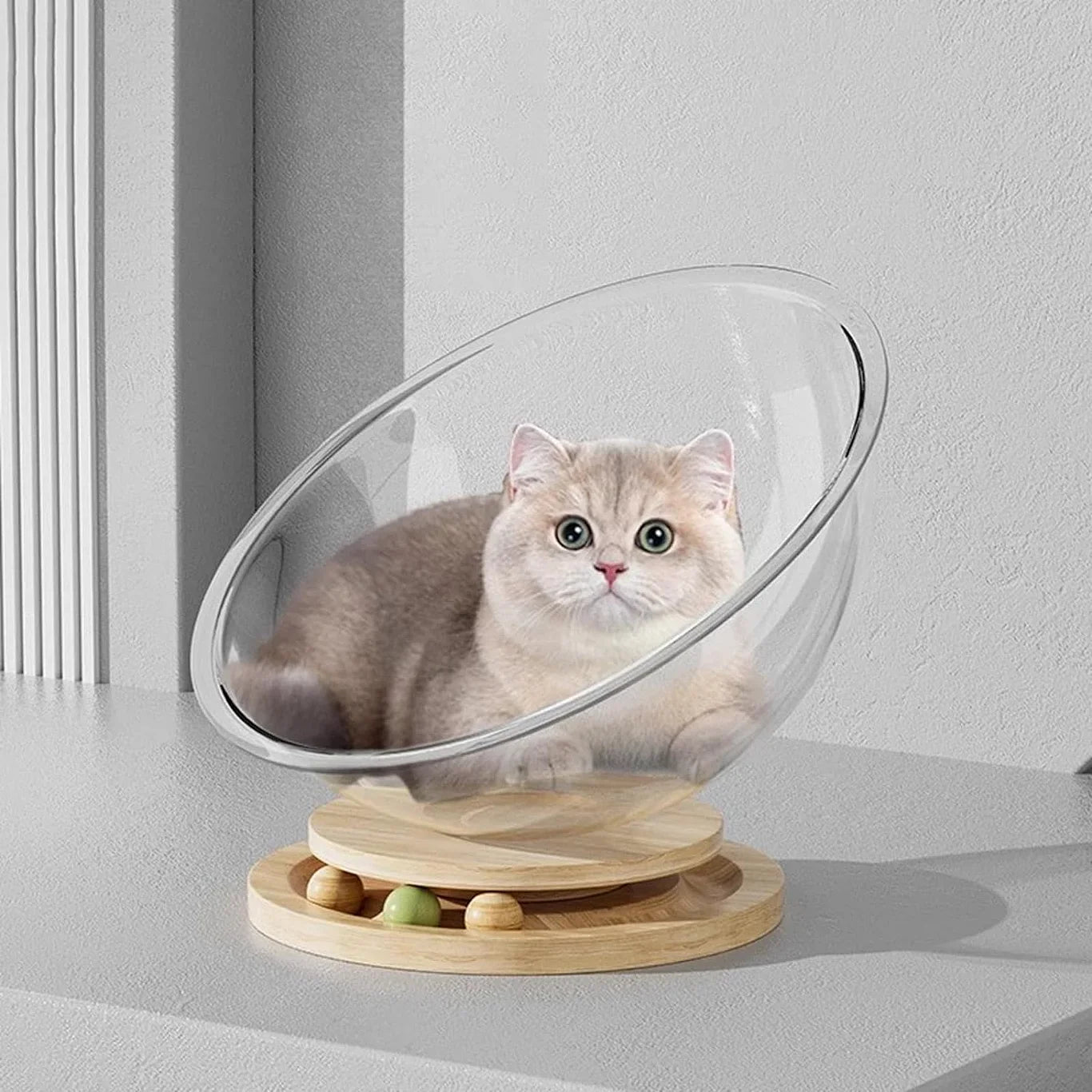 Space Capsule Cat Bed Transparnt Cat House - PetsLoveStory®