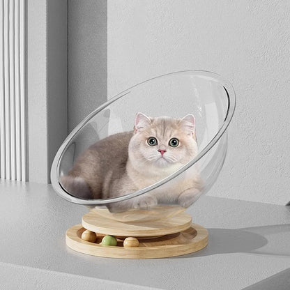 Space Capsule Cat Bed Transparnt Cat House - PetsLoveStory®