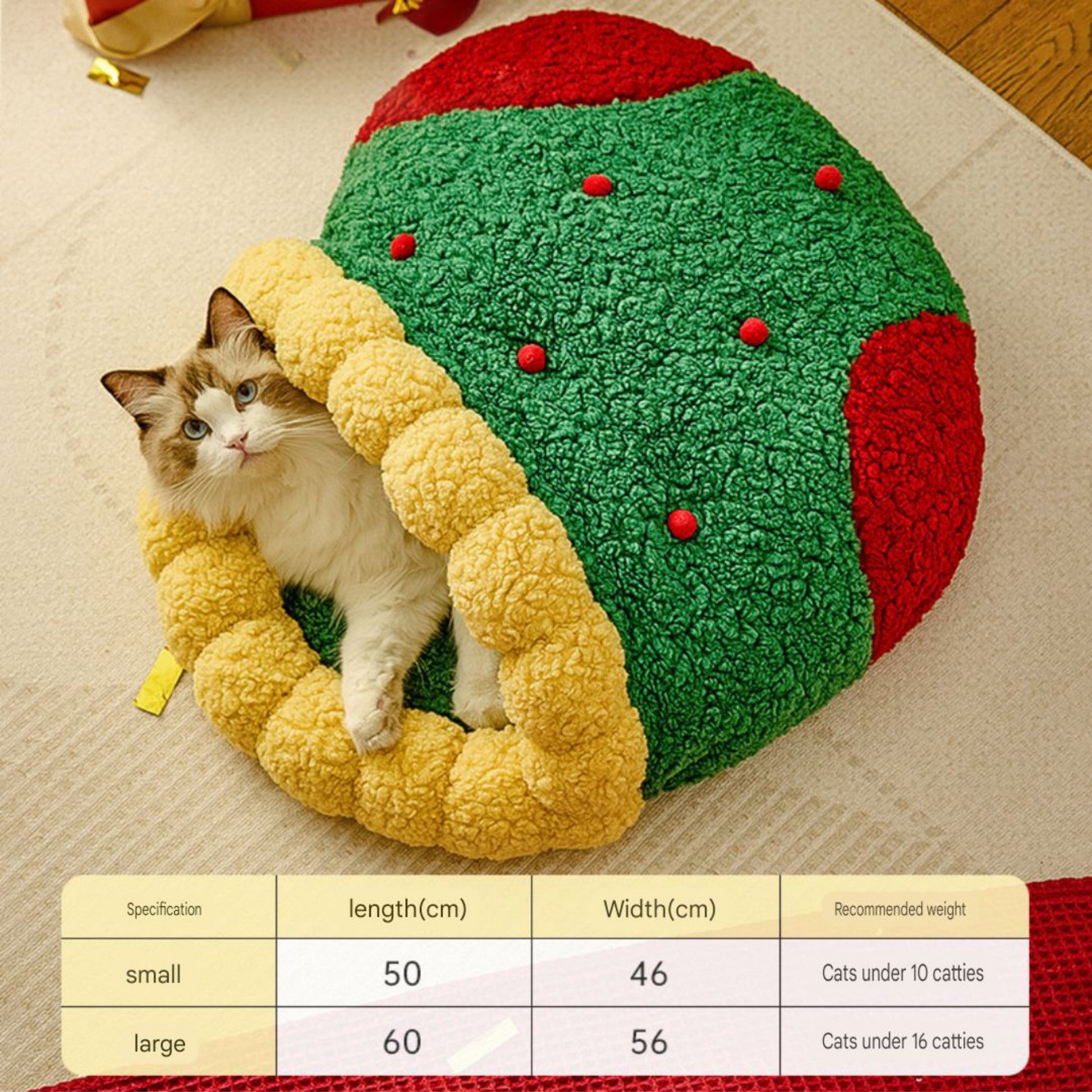 A windproof and warm Christmas nest for cats - PetsLoveStory®