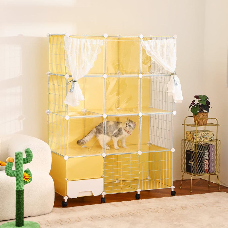 PetsLoveStory® Cat Villa Include Cat Litter Box - PP11 - PetsLoveStory®