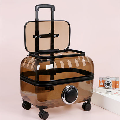 PetsLoveStory® Transparent Pet Travel Trolley - PetsLoveStory®