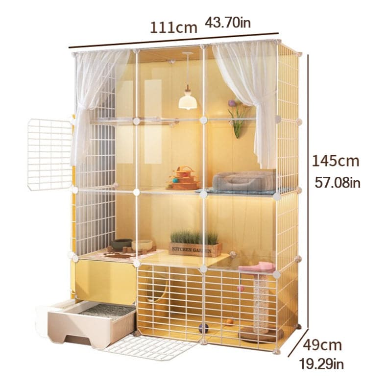 PetsLoveStory® Cat Villa Include Cat Litter Box - PP11 - PetsLoveStory®